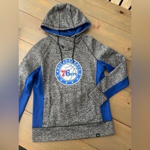 Fanatics Women’s Gray and Blue NBA Sixers Hoodie